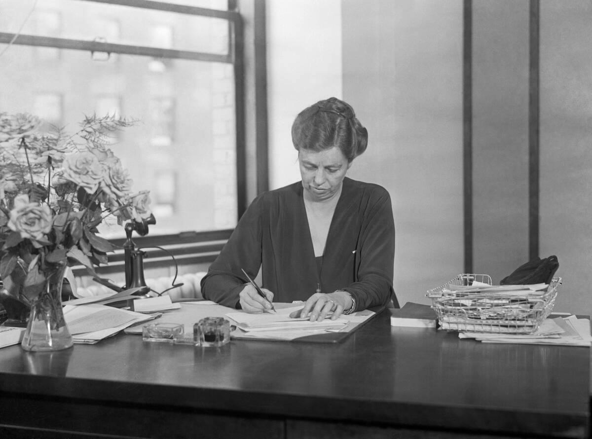 Eleanor Roosevelt Writing at Desk