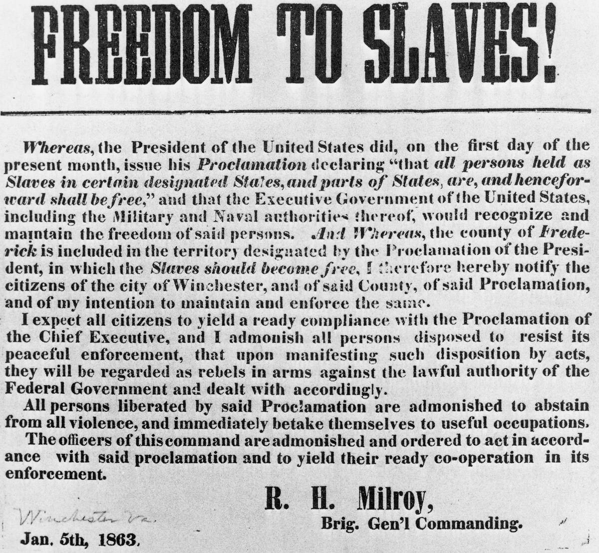 Freedom To Slaves!
