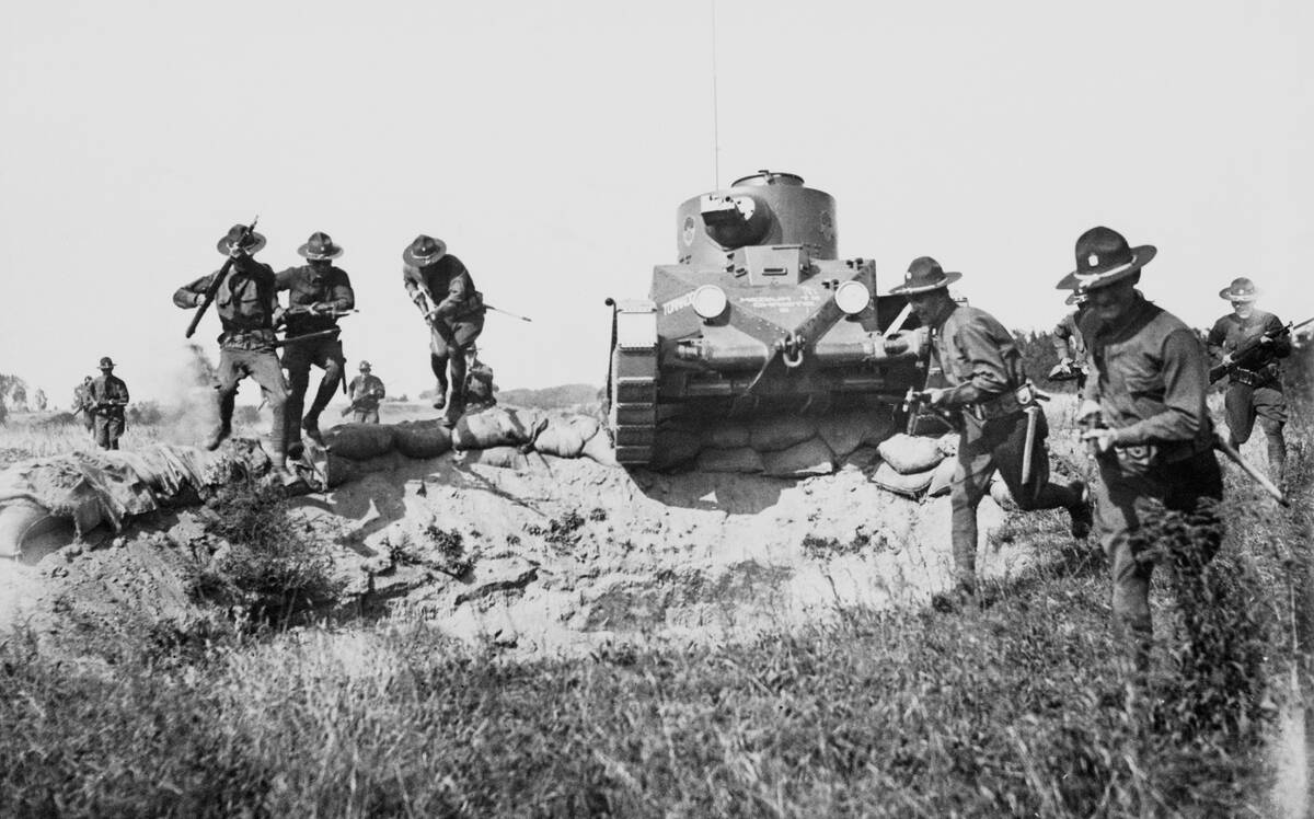 Infantry Running with Tank