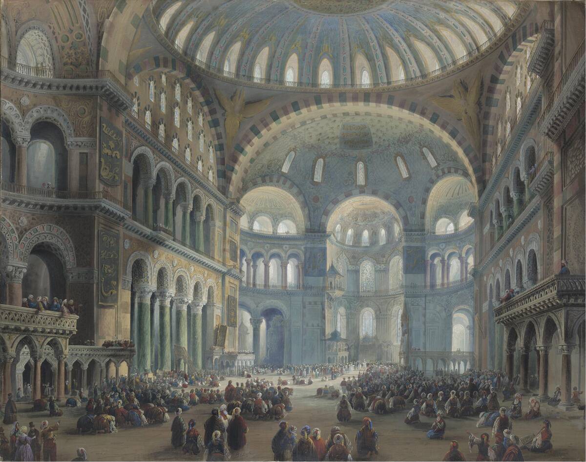 Interior of the Hagia Sophia in Constantinople