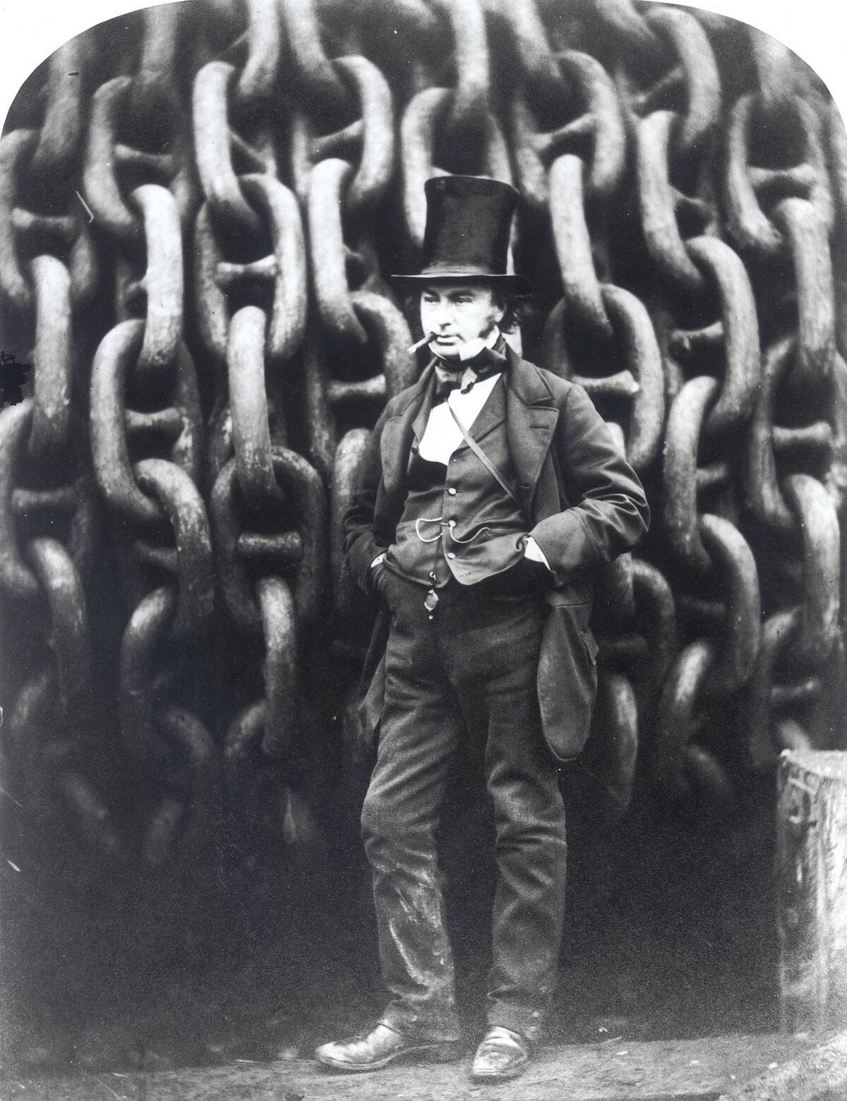 Isambard Kingdom Brunel, English railway engineer and inventor, 1857.