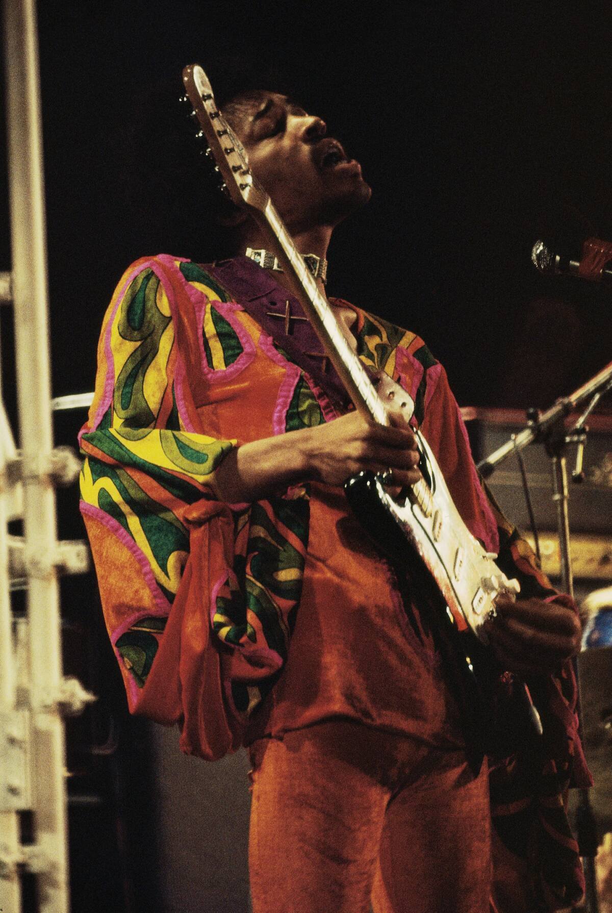 Jimi Hendrix Playing at Isle of Wight Festival