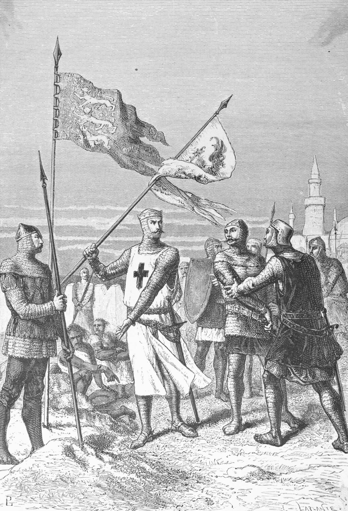 King Richard I and His Men Removing Flag from Conquered Territory