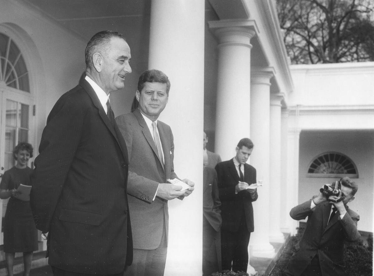 LBJ & JFK In Rose Garden