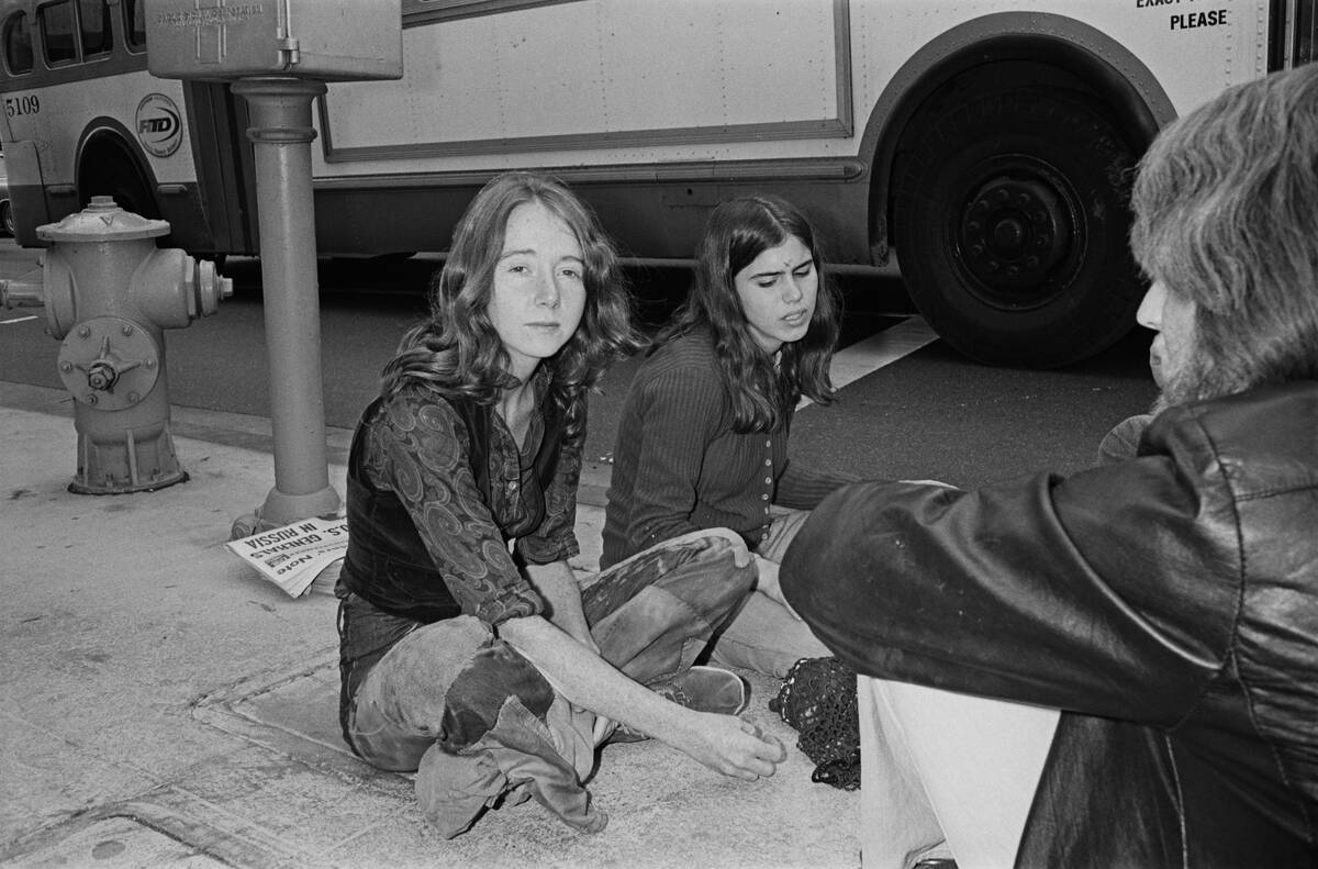 Manson Family Members outside Court