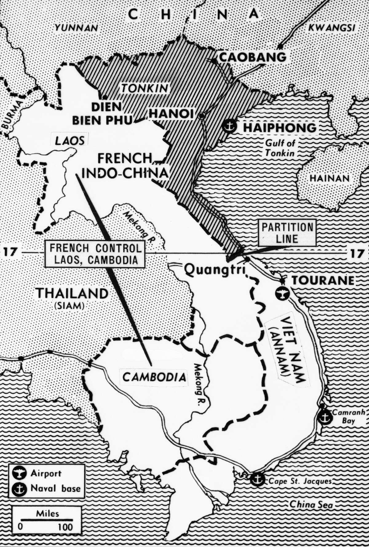 Map Showing French Occupation in Indo-China