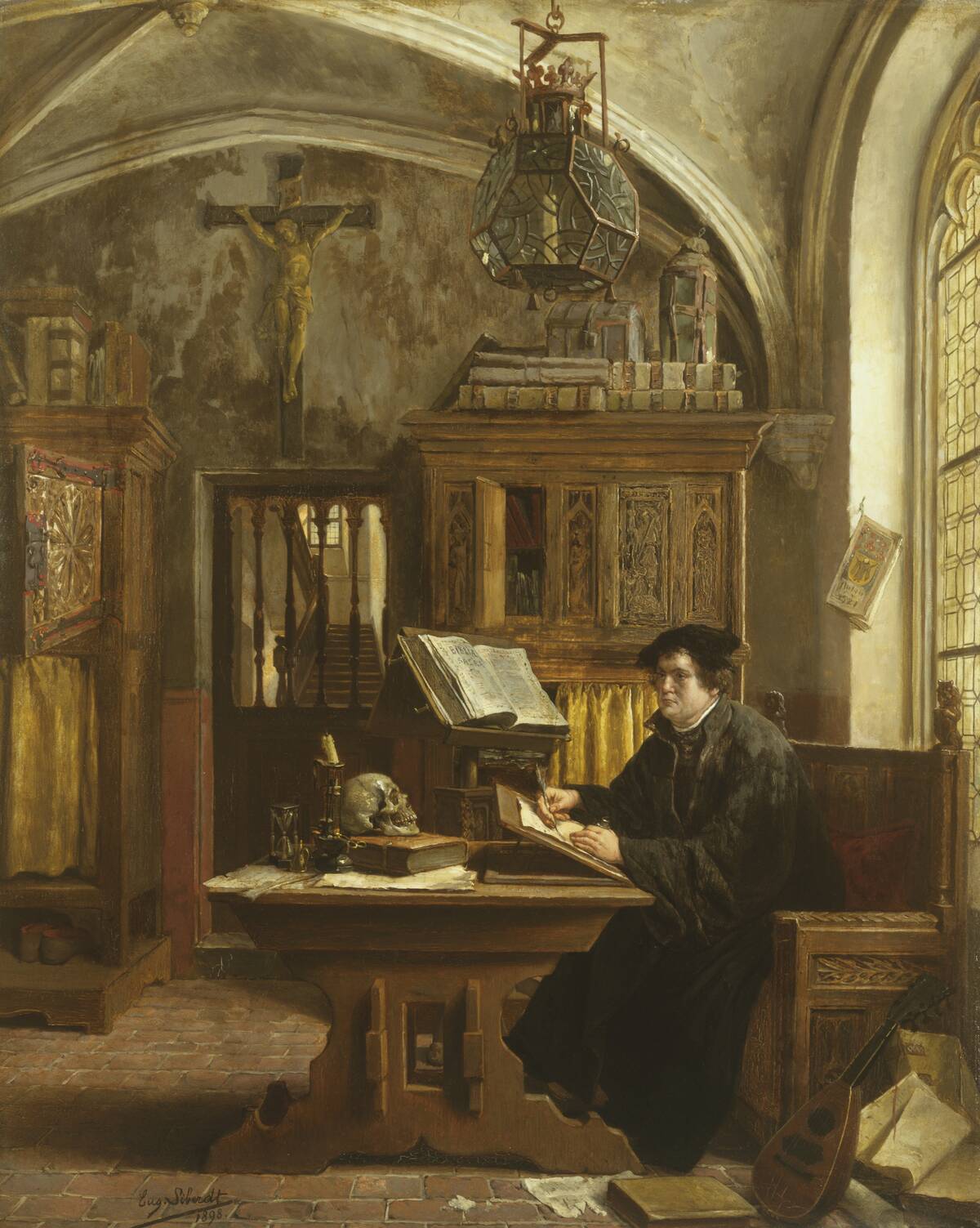 Martin Luther Translating the Bible, Wartburg Castle, 1521 by Eugene Siberdt