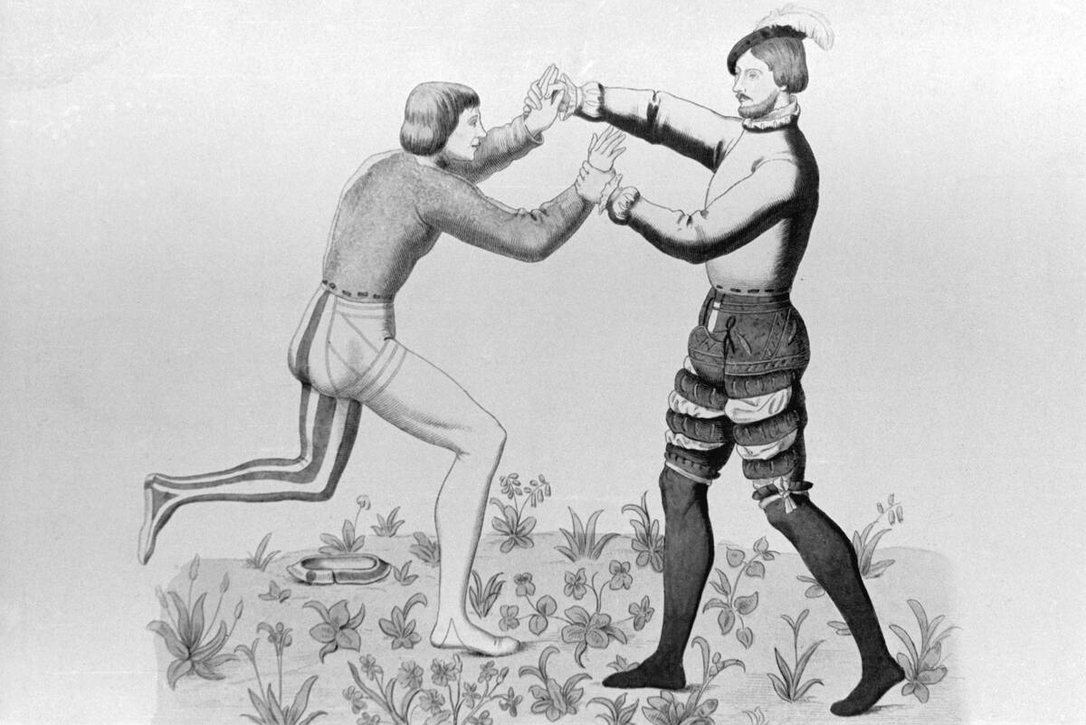Medieval Wrestlers Wrestling