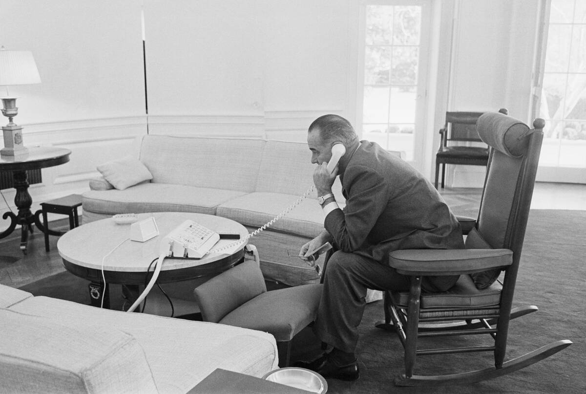 President Johnson on Telephone in the White House