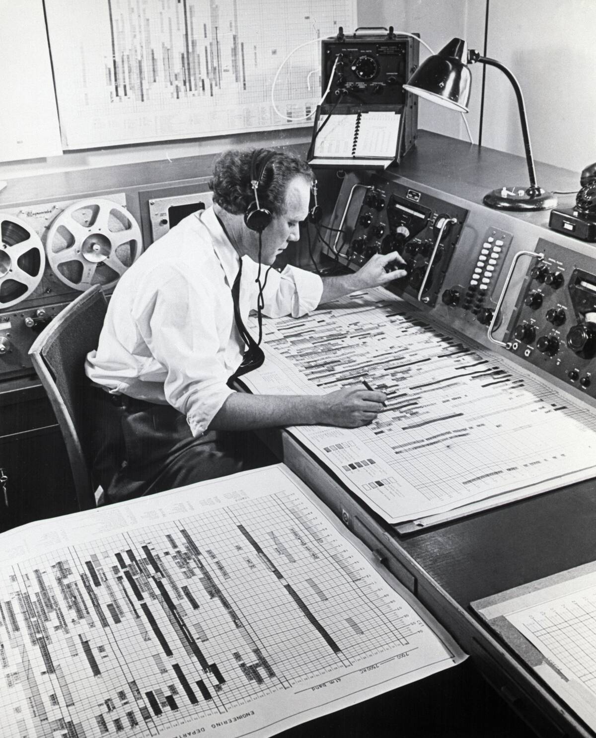 Radio Free Europe Engineer In Studio