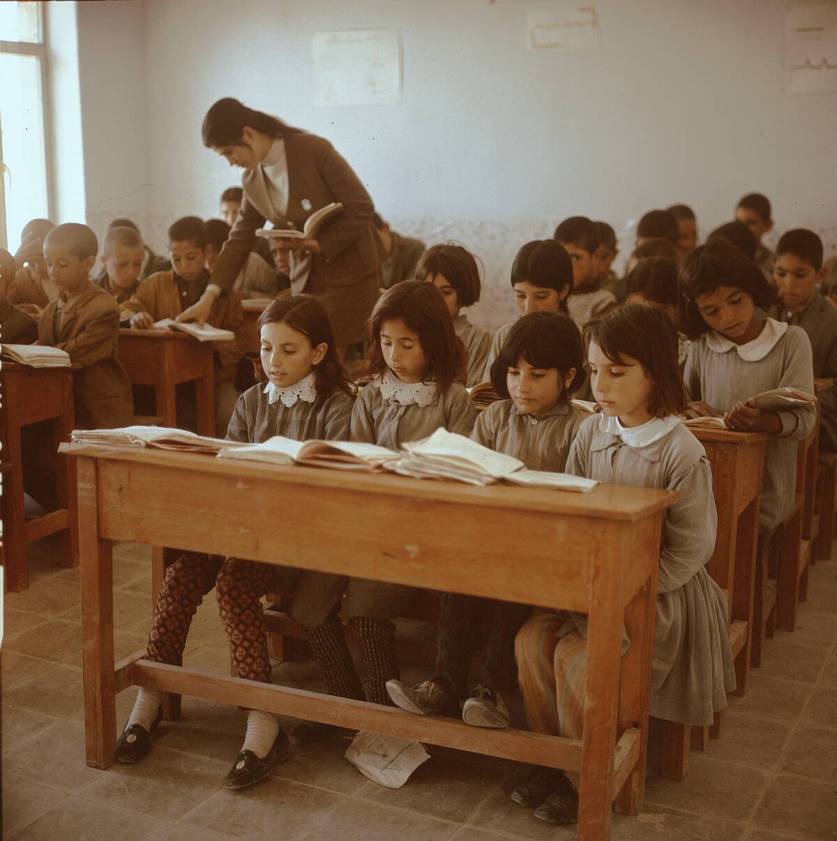 Students Reading During Class