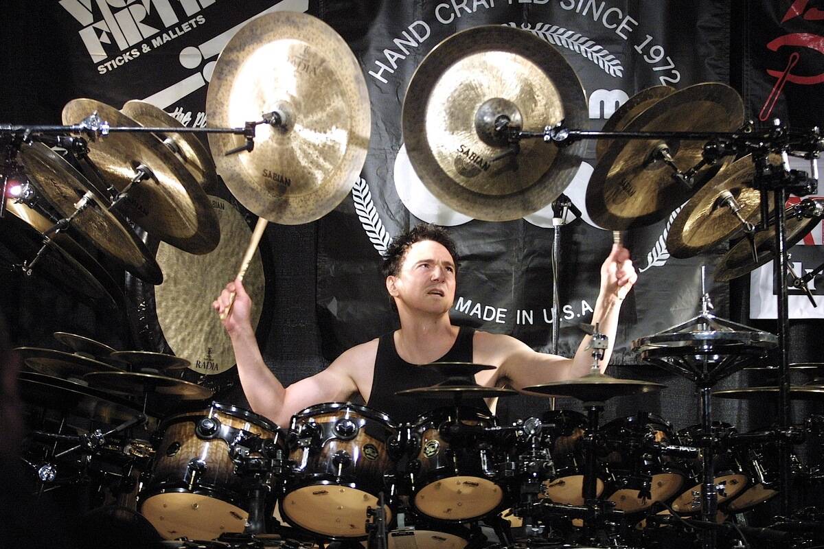 Terry Bozzio Performing At A Drumming Clinic