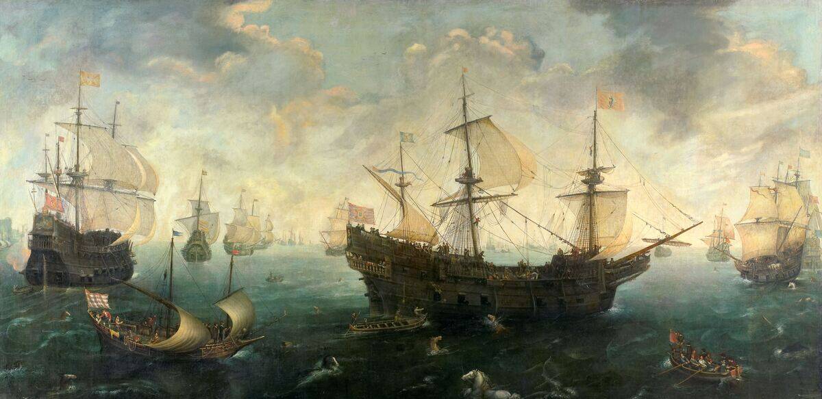 The Spanish Armada Off The English Coast In 1588