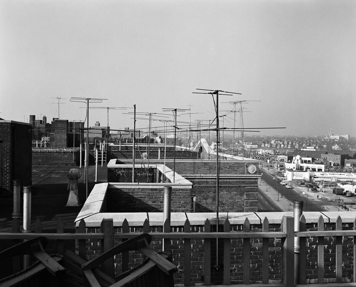 TV antennas on rooftops