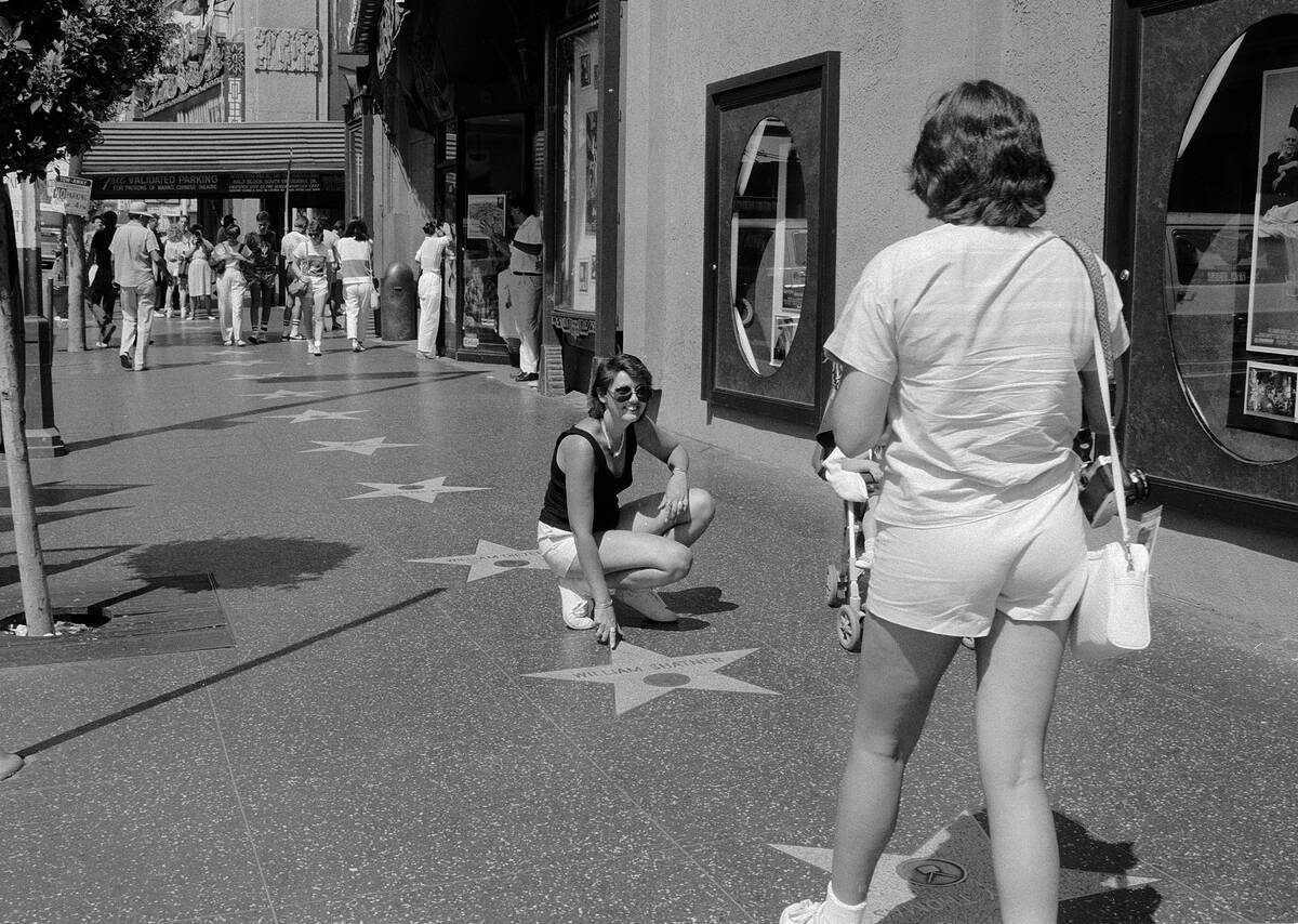 Visitors at Hollywood Walk of Fame