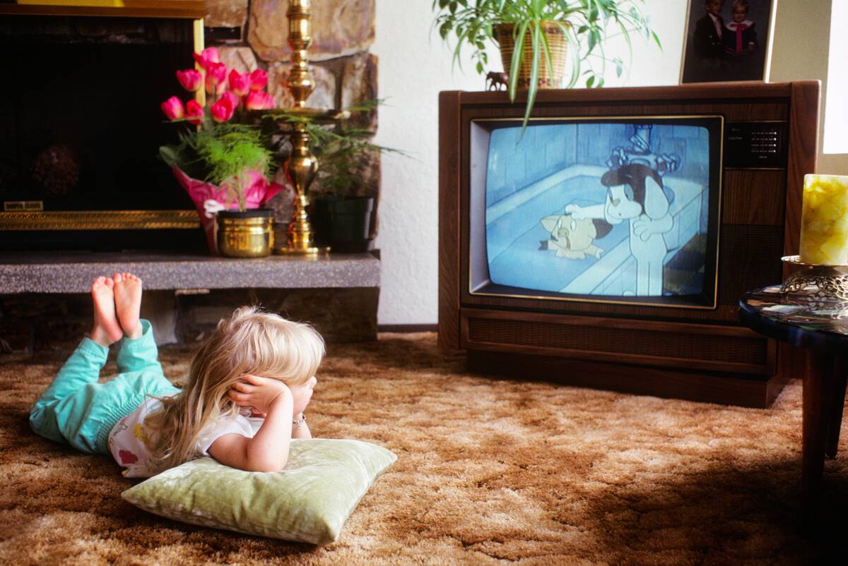 1980s Little Girl Lying On...