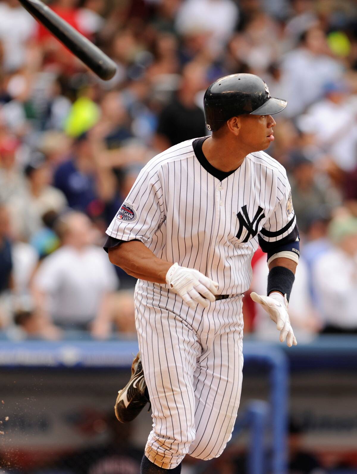 Alex Rodriquez drives in two runs in the sixth inning during