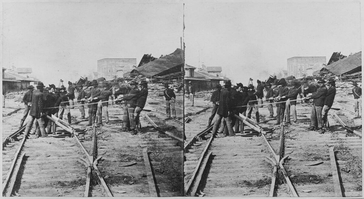 American Civil War - Union Army Dismantling Railroad