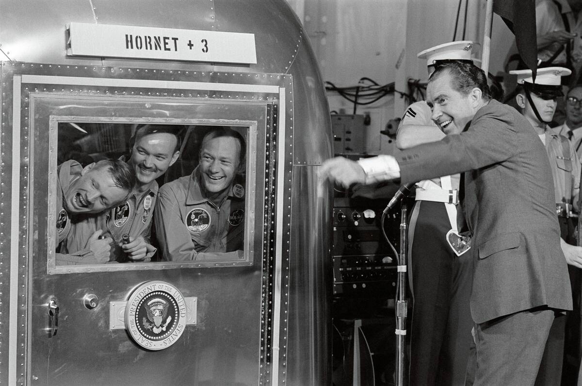 Astronauts in Mobile Quarantine Facility