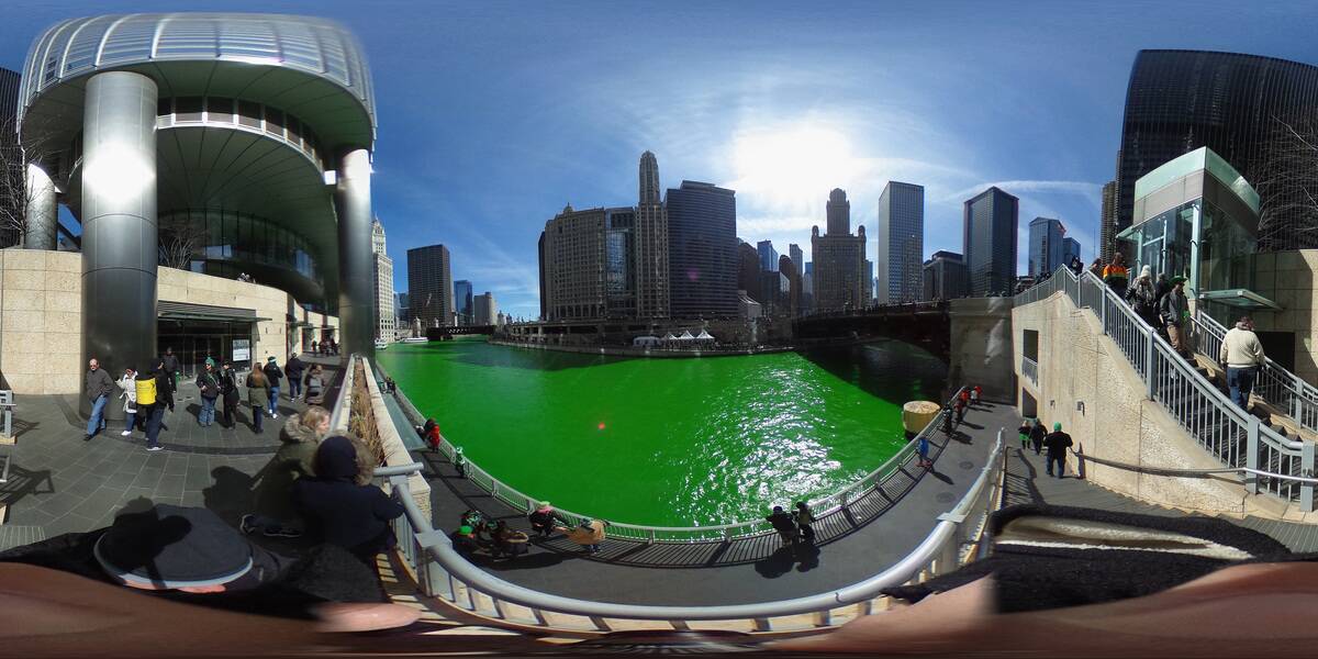 Chicago River Dyed Green In Annual St. Patrick's Day Tradition
