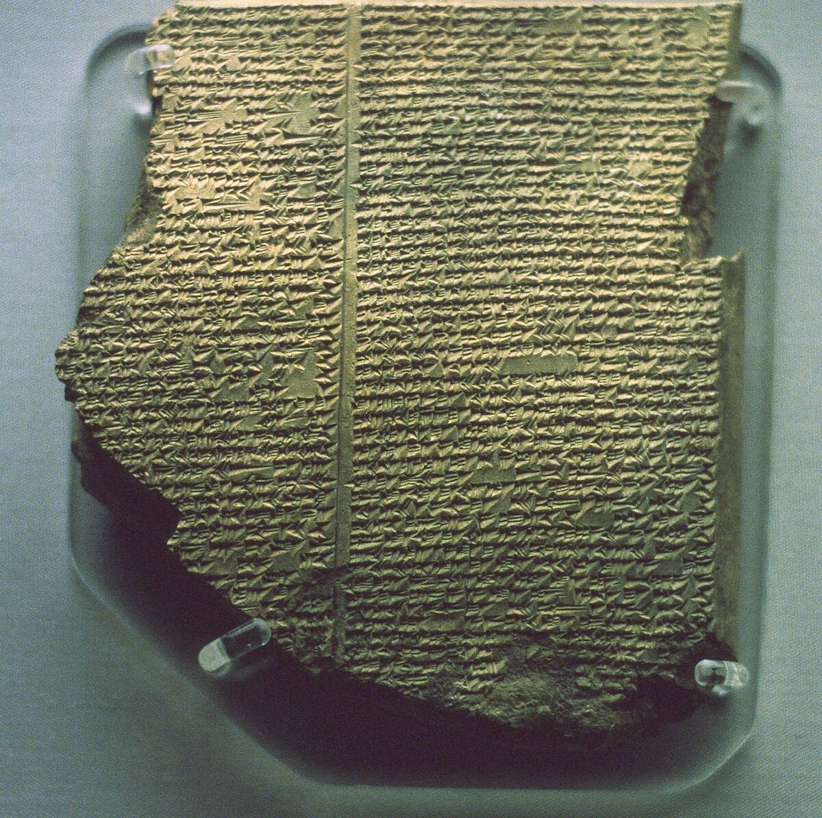 Cuneiform tablet with Gilgamesh Flood Epic. Babylonian, c17th century BC. Southern Iraq. British Museum...
