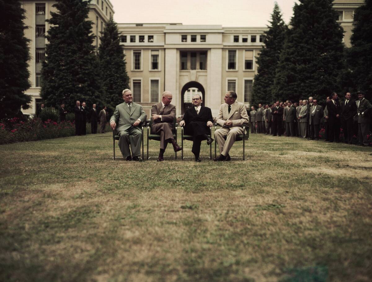 Dwight Eisenhower Sitting at Big Four Summit