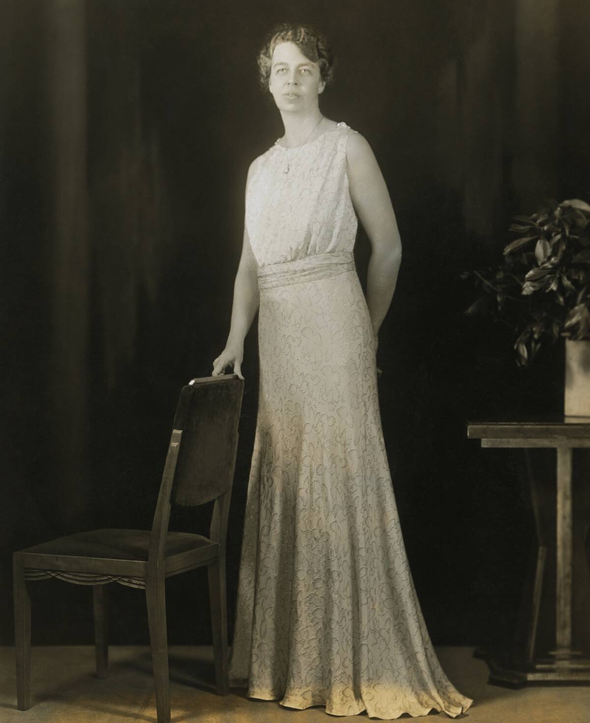 Eleanor Roosevelt Wearing Her Inaugural Ball Gown