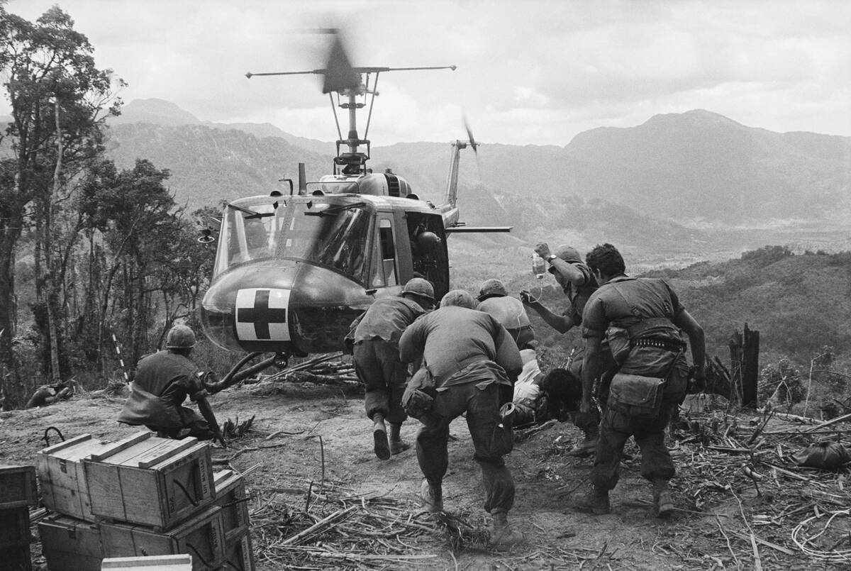 Evacuation Copter Lands To Pick Up Wounded