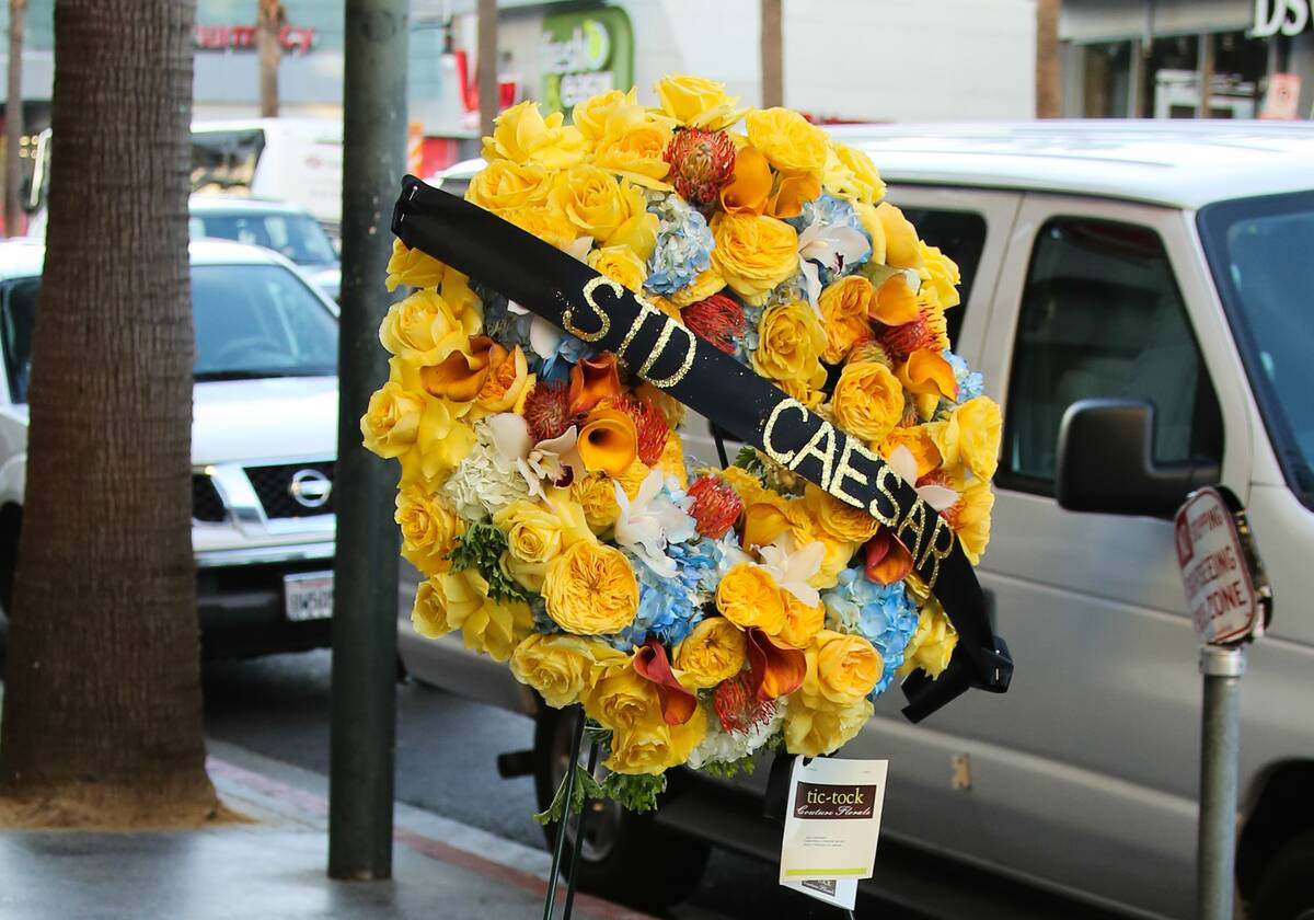 Flowers Placed On The Hollywood Walk Of Fame Star In Memory Of Sid Caesar