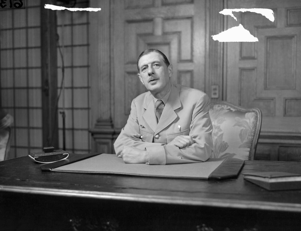 French General Charles De Gaulle at His Desk