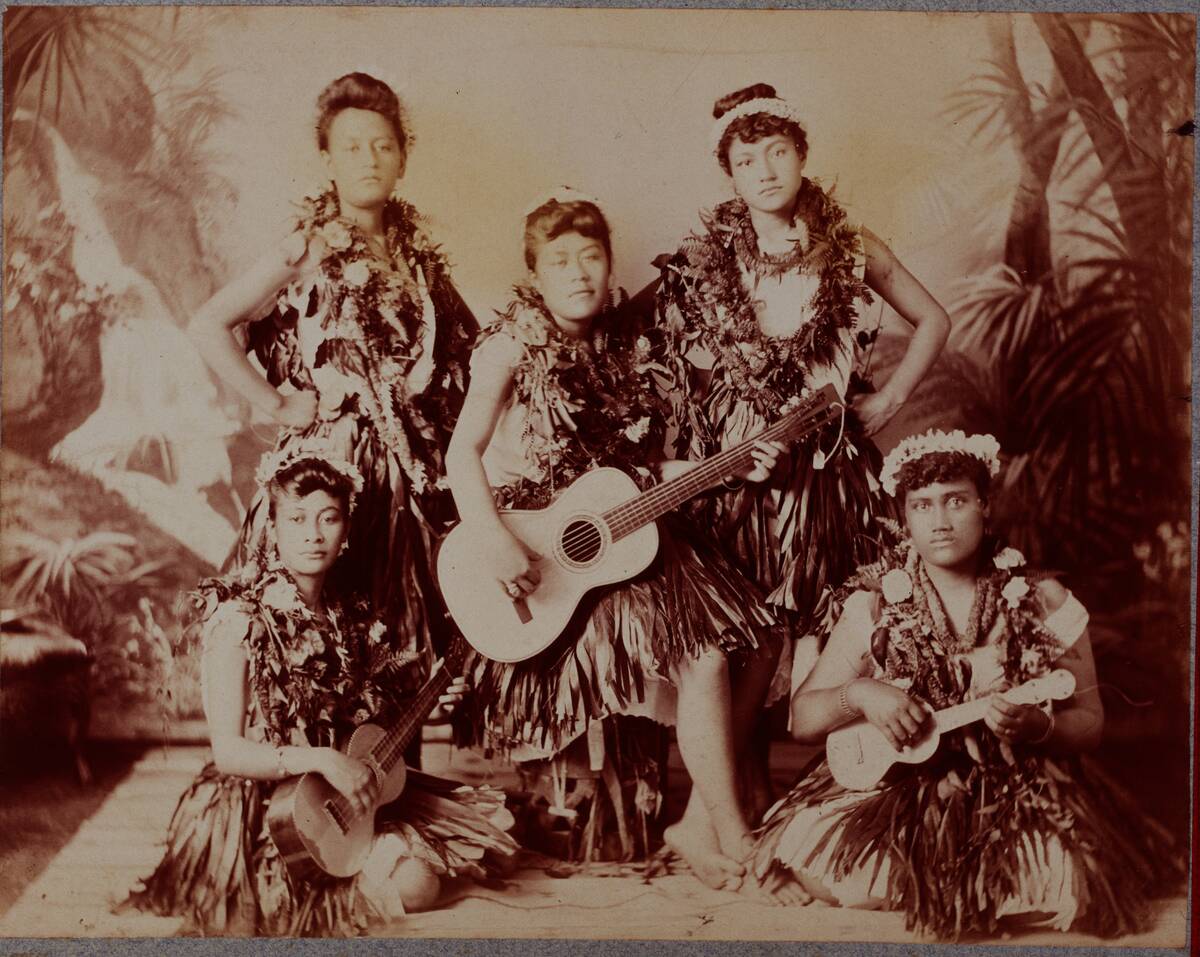Hawaiian Musicians and Hula Dancers