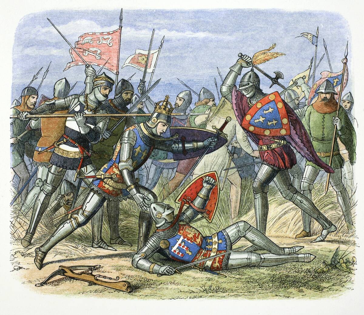 Henry V Of England Attacked By The Duke Of Alencon At The Battle Of Agincourt 1415 (1864)