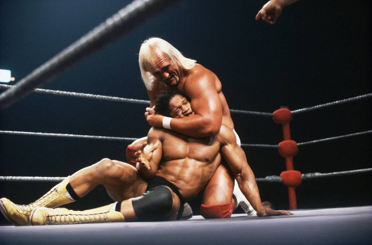 Hulk Hogan Holding Tony Atlas in a Headlock