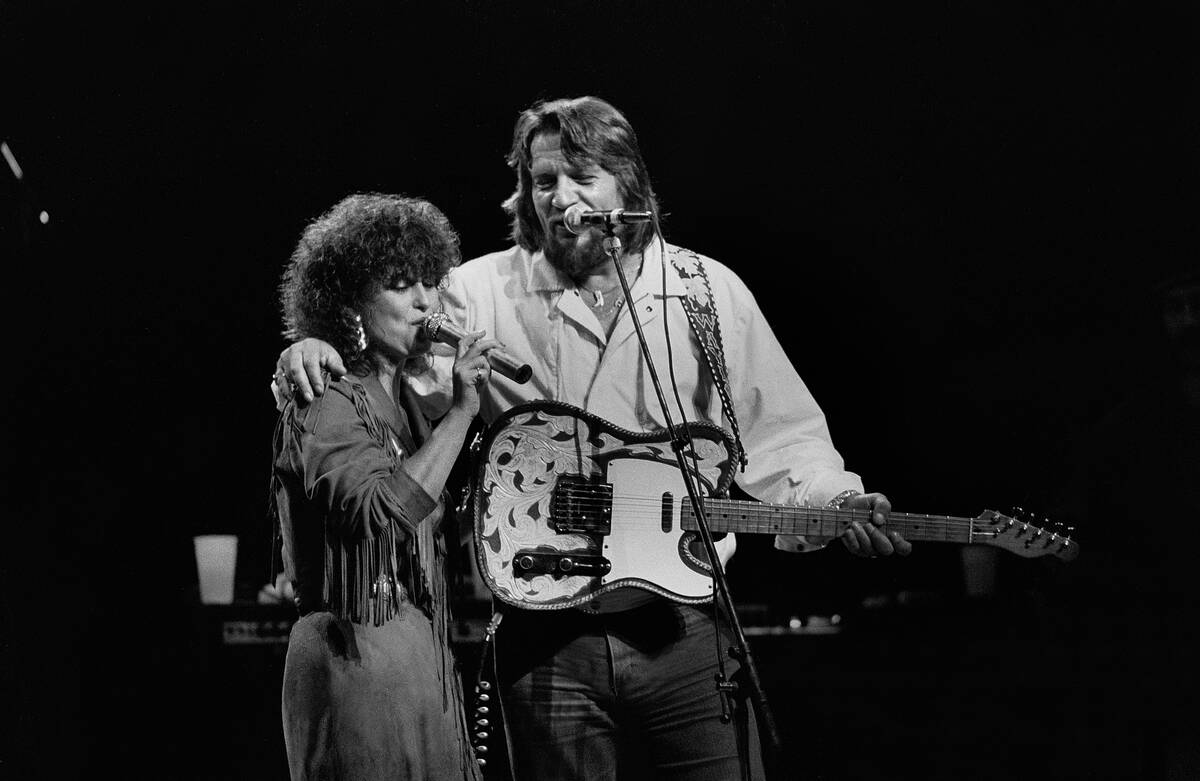 Jessi Colter And Waylon Jennings Perform Onstage