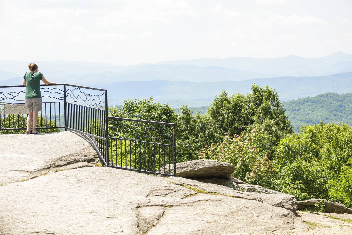 Laurel Park, North Carolina, Jump Off Rock overlook view of Blue Ridge Mountains