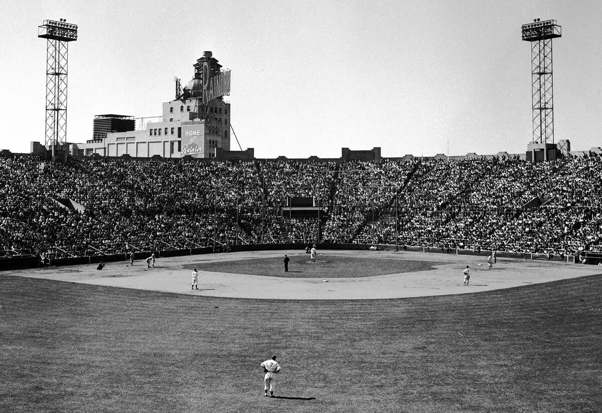 May 19, 1949: The San Francisco Seals play at their longtime home in the Mission District, Seals Stadium.