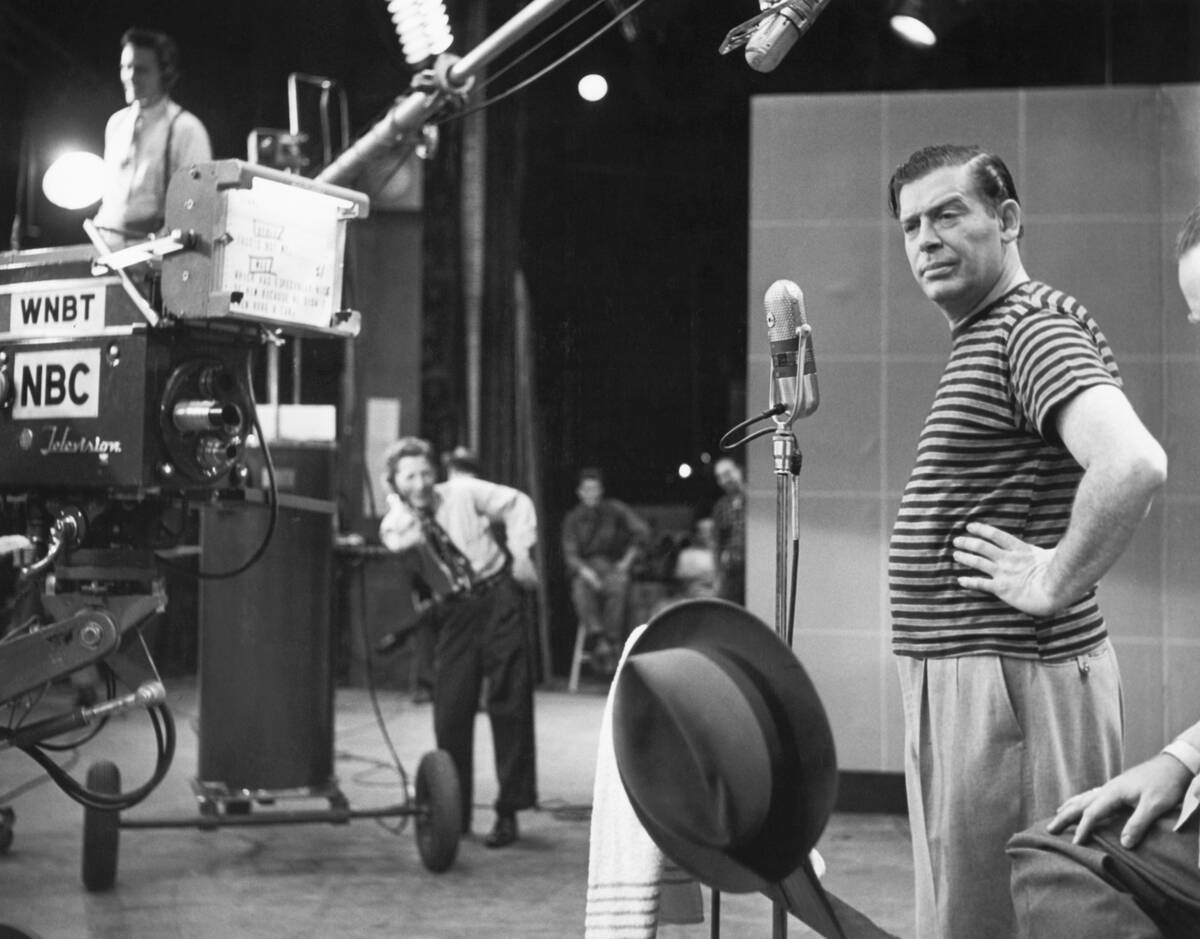 Milton Berle At Microphone For Tv Show