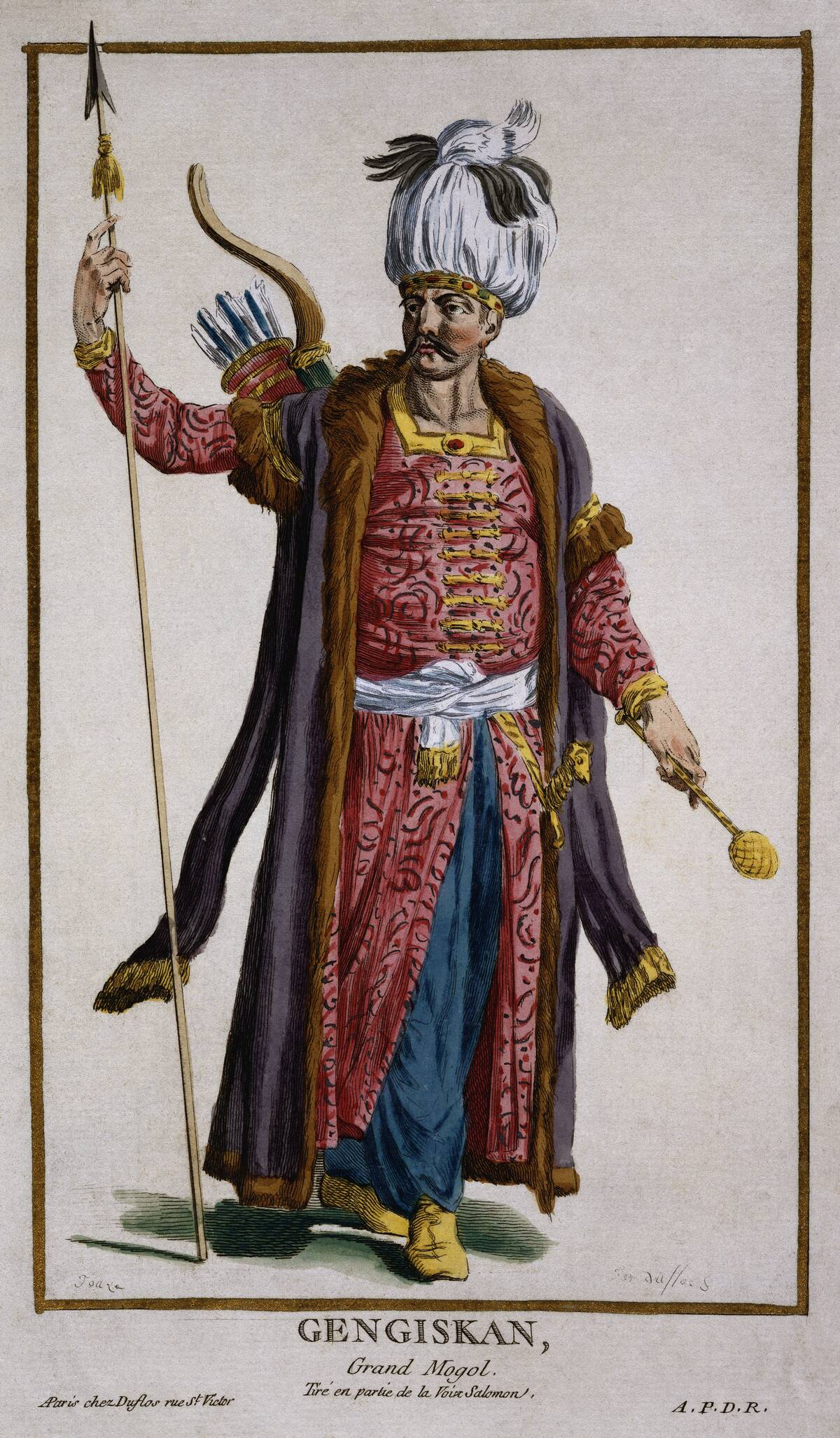 Portrait of Gengis Khan by Pierre Duflos