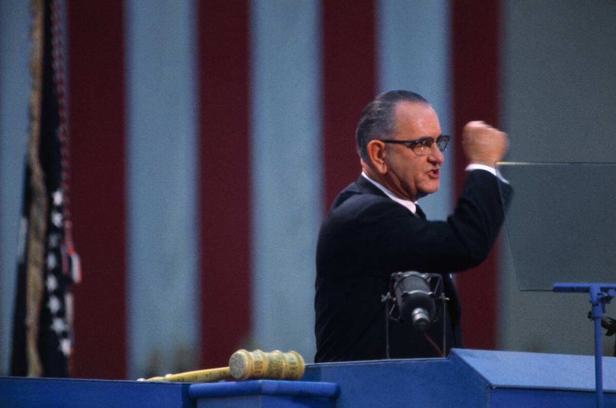 President Johnson Performing Speech