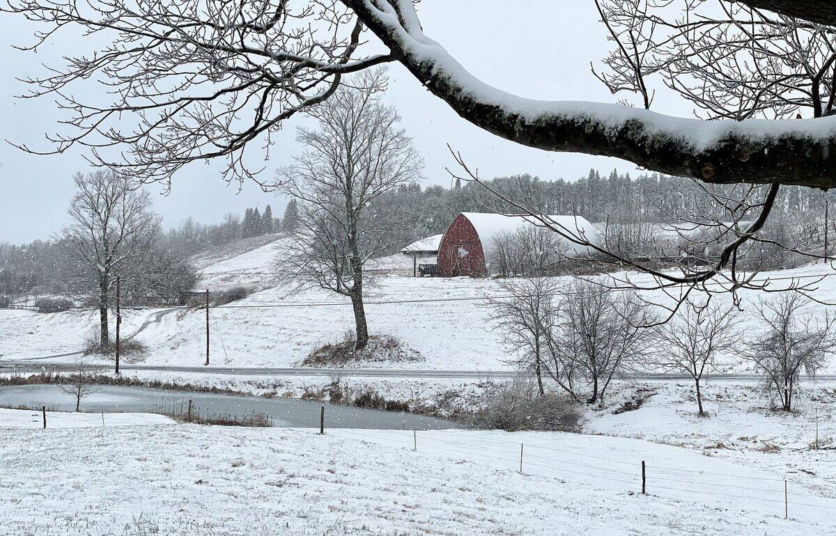 Snow covered barn, New Hampshire
