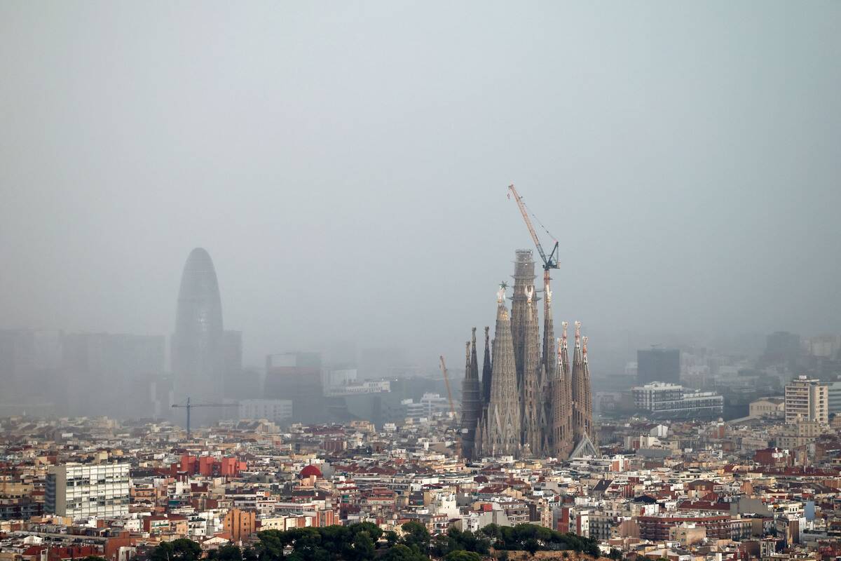 Strong storm over the Barcelona coast