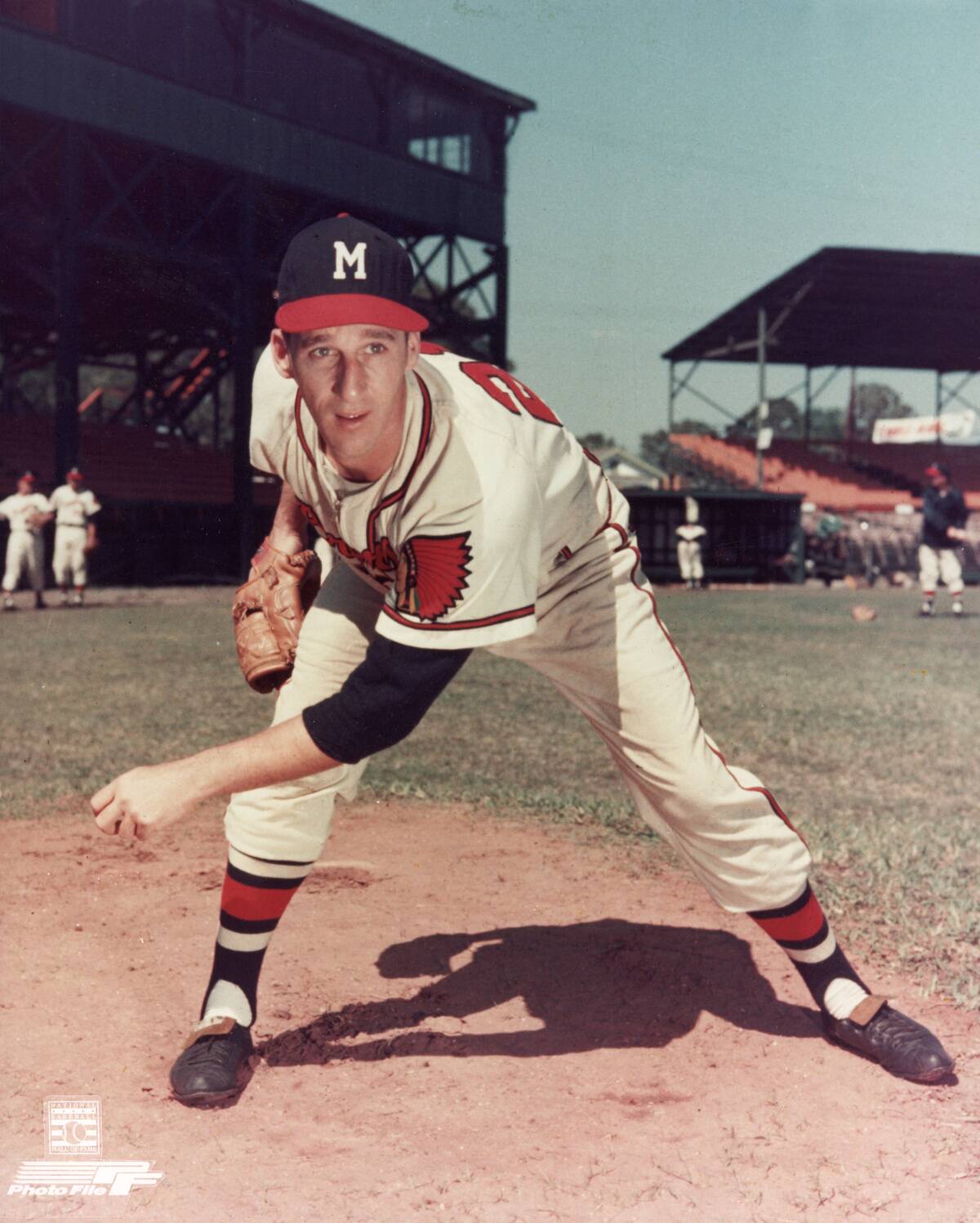 Warren Spahn Pitching On Field