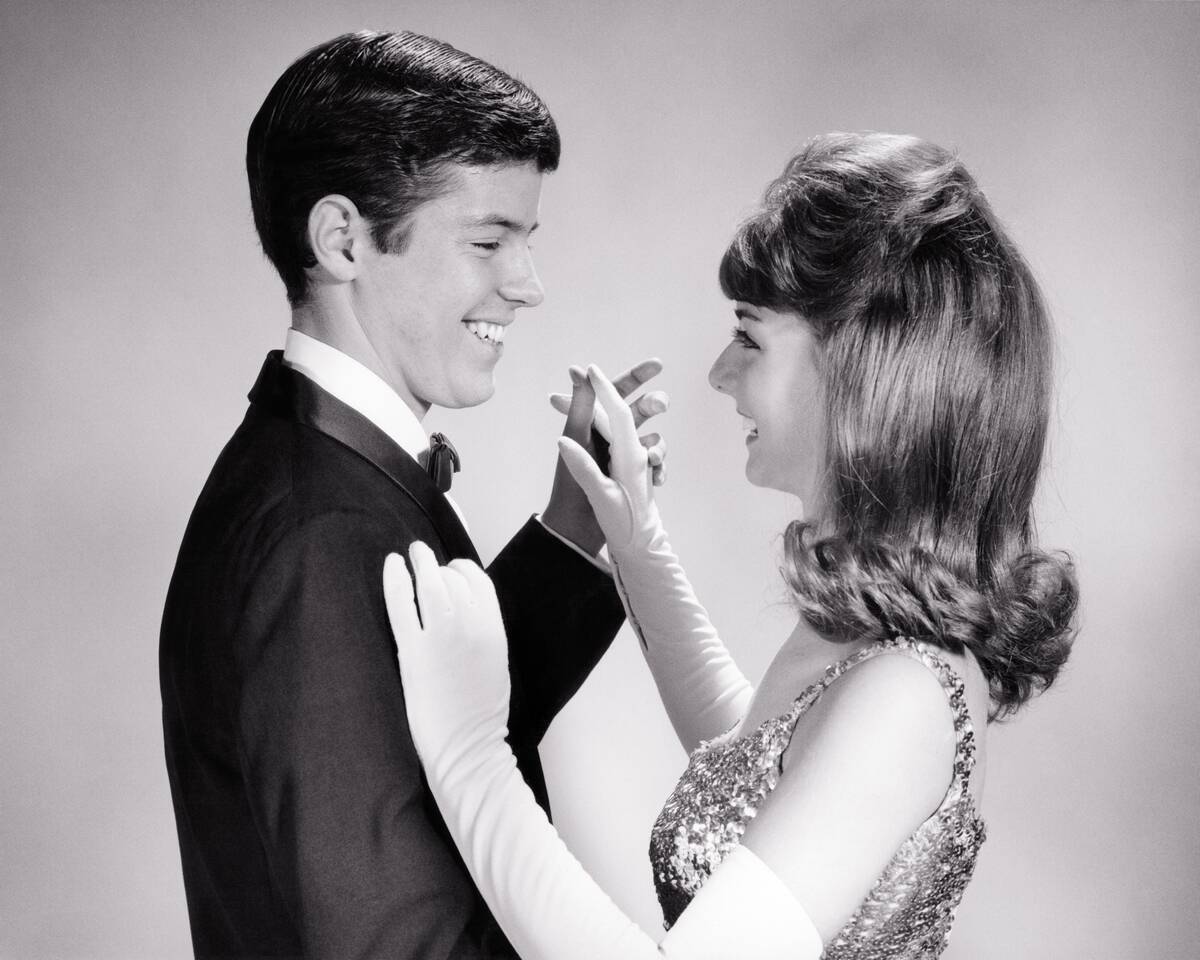 1960s Teen Couple Formal At...