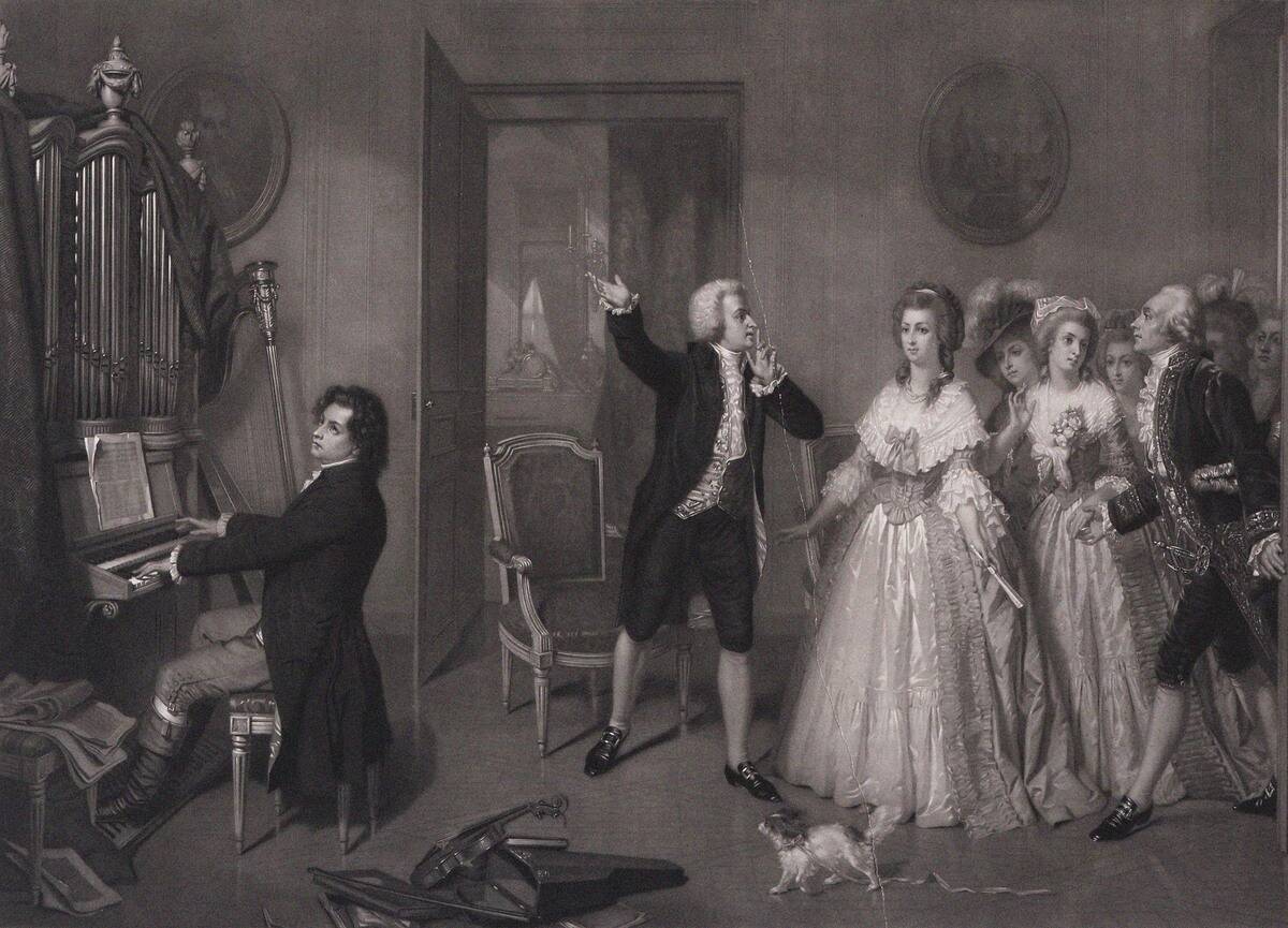 Beethoven In Mozarts House. Creator: Merle,