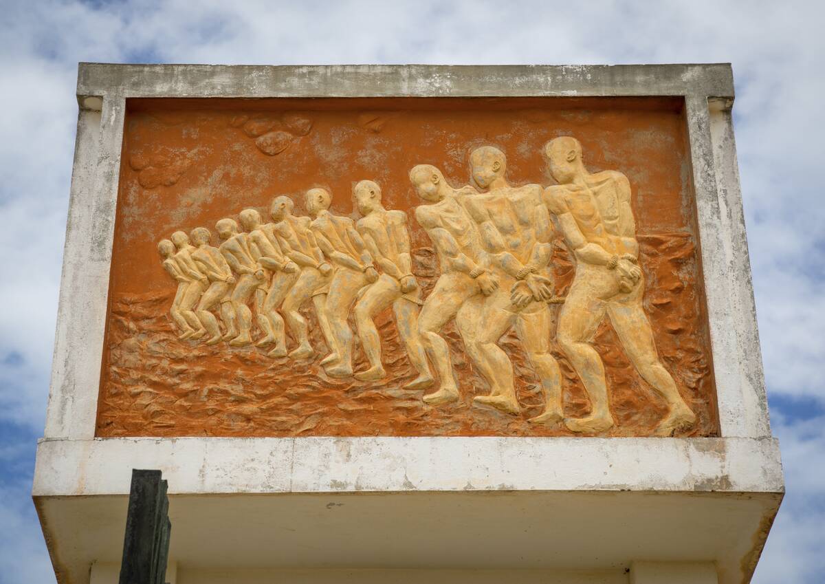 Benin, West Africa, Ouidah, memorial at door of no return, major slave port during trans-atlantic sl