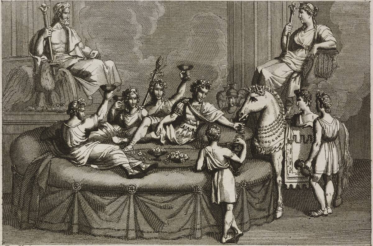 Caligula give his horse Incitatus drink