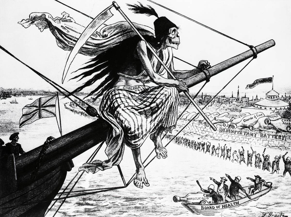 Cholera Pandemic Cartoon, 1883
