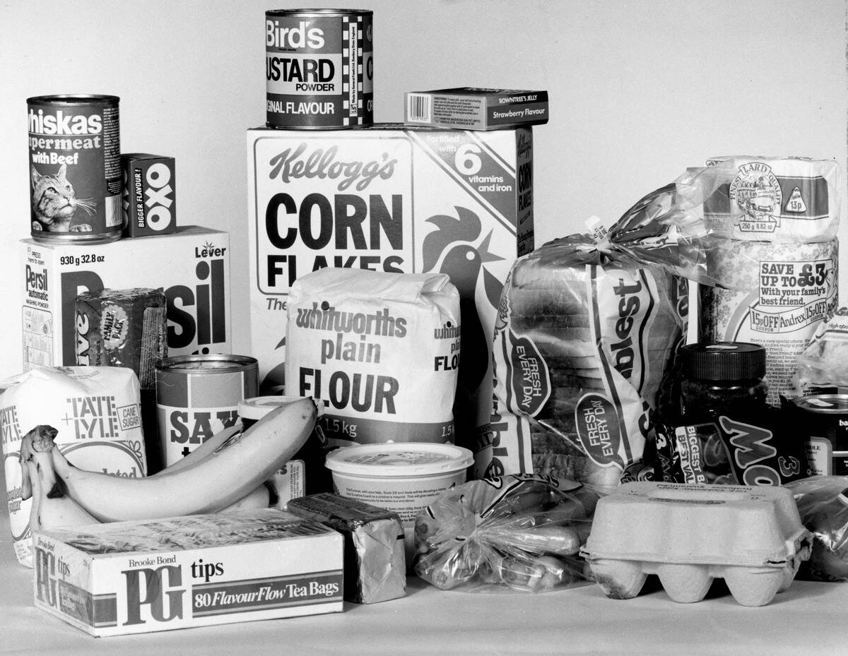 Contents of a shopping basket, July 1983.