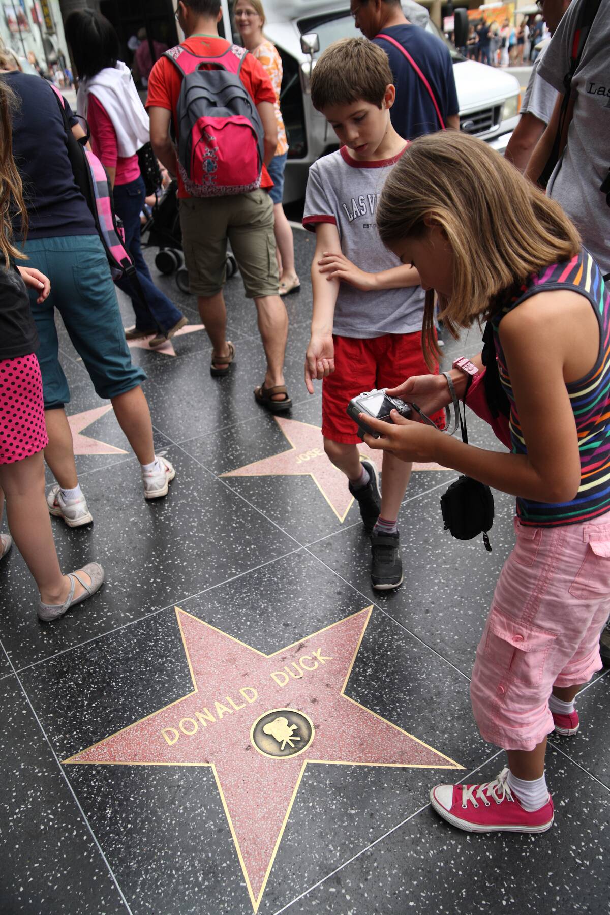 Donald Duck Fans On The Hollywood Walk of Fame