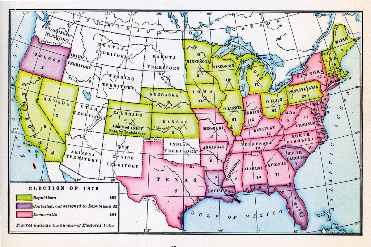 Electoral Votes During The Disputed Election Of 1876